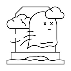 grave zombie monster line icon vector. grave zombie monster sign. isolated contour symbol black illustration