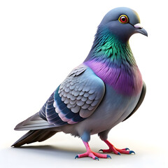 cute 3d pigeon on isolated background