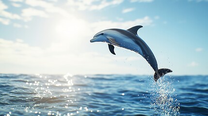 Playful Dolphin Leaps from the Ocean - Stunning Wildlife Photo