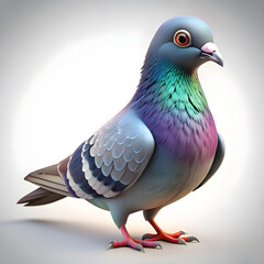 cute 3d pigeon on isolated background