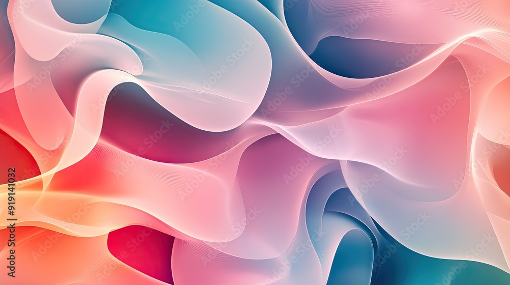 Aufkleber abstract pattern with soft gradients and flowing shapes. plenty of copy space in the center.