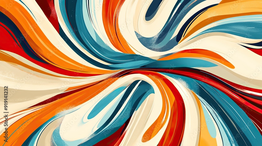 Aufkleber abstract swirl pattern with bold colors and dynamic shapes. ample copy space on the top.