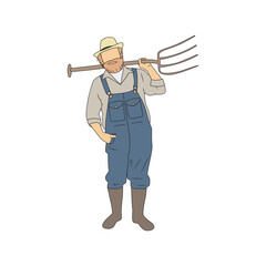 farmer illustration, worker illustration