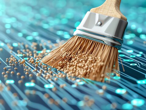 Data Cleaning Workshop A 3D broom sweeping through data