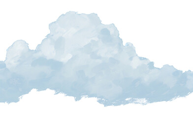 Obraz premium PNG Fluffy watercolor cloud illustration, transparent background