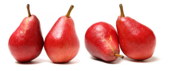 Red pear isolated on white background 