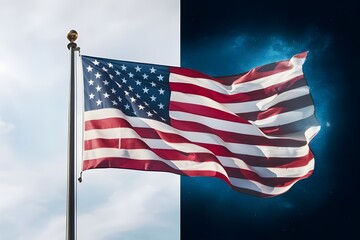 Fototapeta premium American flag with stars