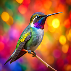 Fototapeta premium a colorful hummingbird with a colorful background