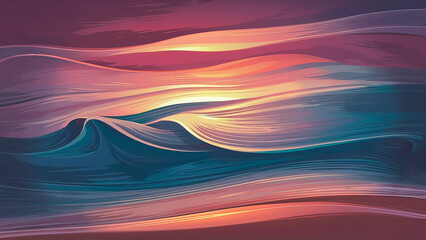 a beach sunset illustration that captures the essence of the tropics