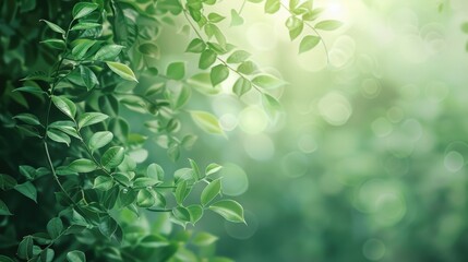 Fototapeta premium A tranquil green background with soft, out-of-focus foliage, subtle gradients, and a sense of freshness and vitality, perfect for nature-inspired designs