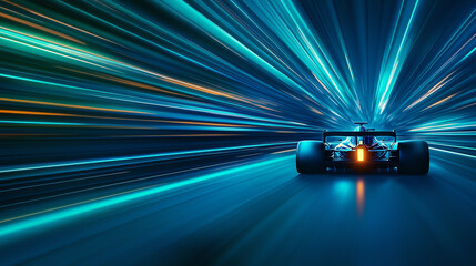 Side view of an F1 car at top speed on a straight, with safety features like the halo and energyabsorbing zones highlighted, F1, speed, technology