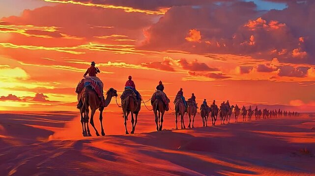 camel caravan in Morocco's Sahara desert