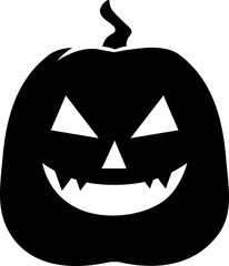 Halloween pumpkin icon. Silhouette icon.