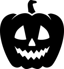 Halloween pumpkin icon. Silhouette style.