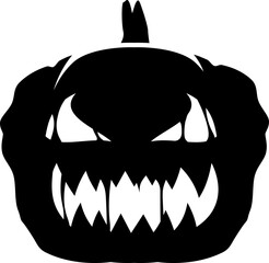 Halloween pumpkin icon. Grunge style.
