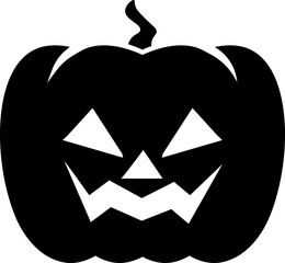 Halloween pumpkin icon. Silhouette symbol.