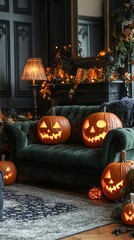 Obraz premium Autumnal Halloween Doorway Welcoming Trick-or-Treaters