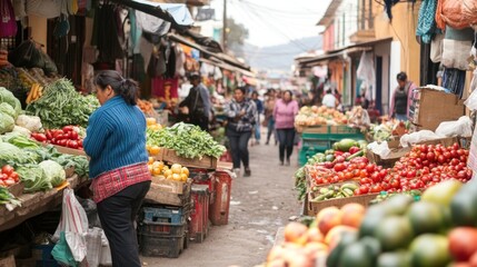 Obraz premium Vibrant Market Street