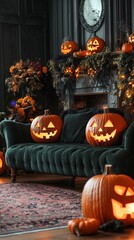 Obraz premium Autumnal Halloween Doorway Welcoming Trick-or-Treaters