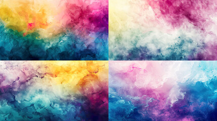 Vibrant watercolor washes of ethereal auroras, dynamic and bold hues, seamless blending, high-quality digital paper 