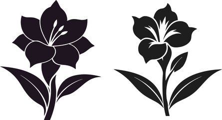 gladiolus flower silhouette vector line art icon