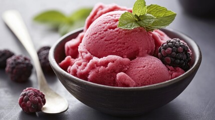 A Bowl of Delicious Blackberry Sorbet