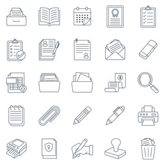 document icons set, Included icons as Book, Calendar, Report, Invoice and more symbols collection, logo isolated vector illustration