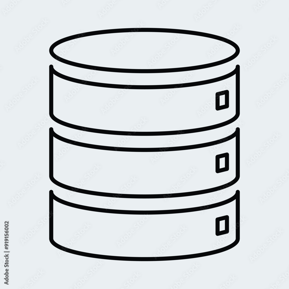 Poster database, server line icon stock illustration