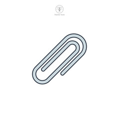 Obraz premium Paperclip icon symbol vector illustration isolated on white background