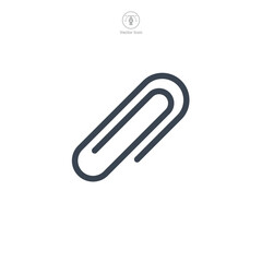Obraz premium Paperclip icon symbol vector illustration isolated on white background