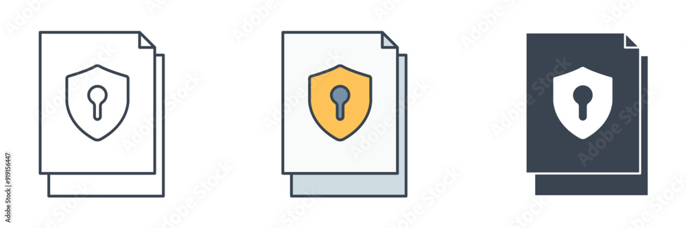 Poster secure document icon symbol vector illustration isolated on white background