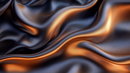 Fototapeta premium Abstract Close-up of Wavy, Shimmering Blue and Orange Fabric