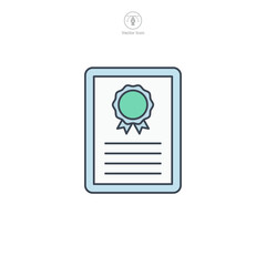 Certificate icon symbol vector illustration isolated on white background