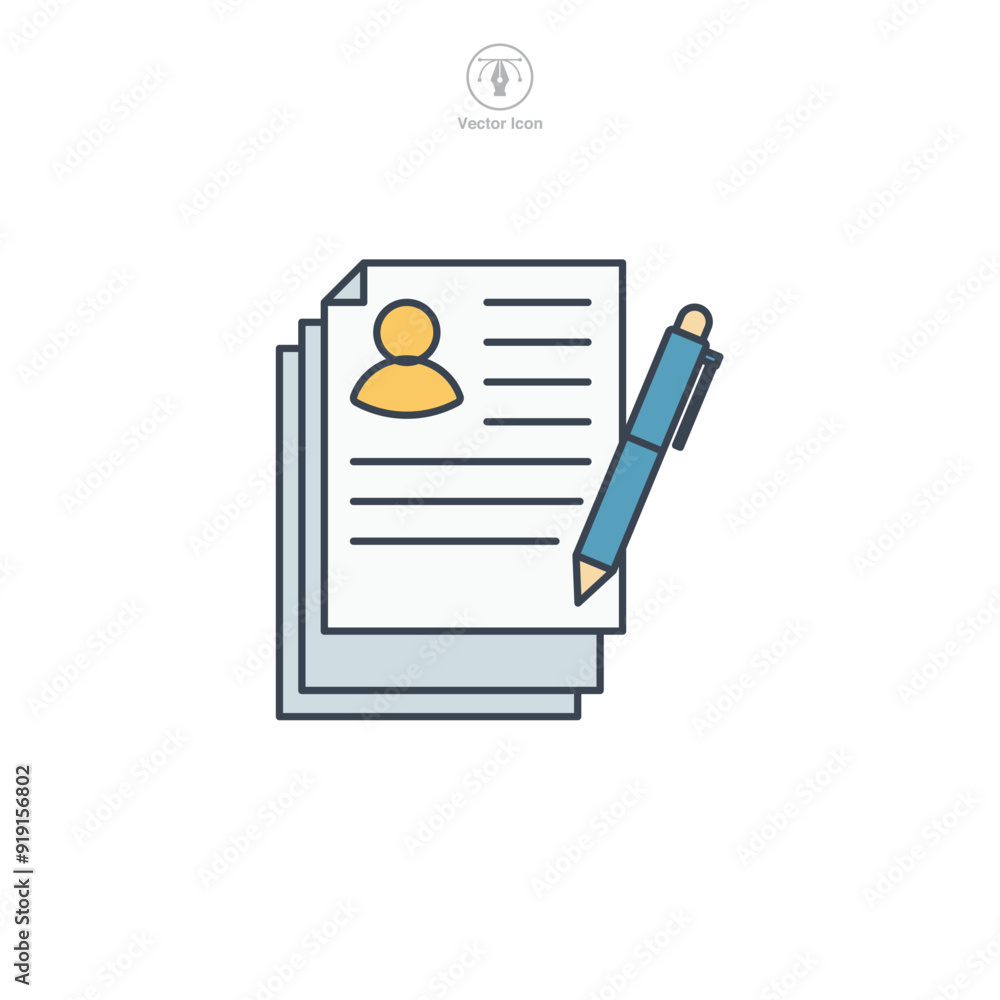 Poster contract icon symbol vector illustration isolated on white background