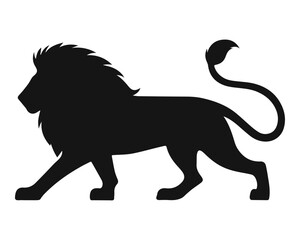 Lion black silhouette. Vector illustration 2