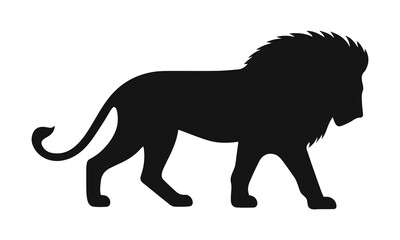 Lion black silhouette. Vector illustration 6