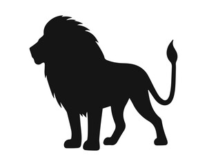 Lion black silhouette. Vector illustration 7