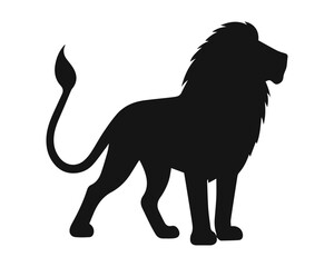 Lion black silhouette. Vector illustration 8