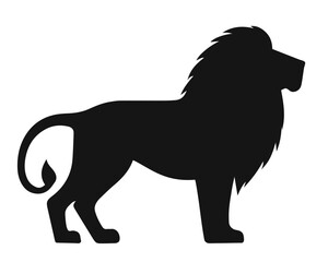 Lion black silhouette. Vector illustration