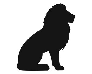 Lion black silhouette. Vector illustration 12
