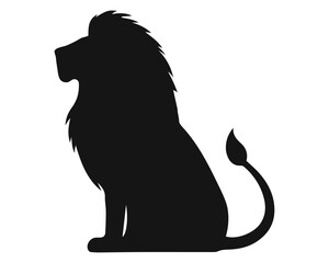 Lion black silhouette. Vector illustration 10