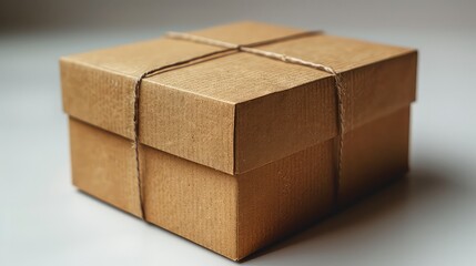 blank cardboard box product mockup on neutral background