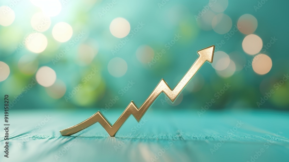 Poster a professional and sleek stock photo showcasing rising graphs and charts, symbolizing financial grow