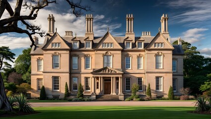 old house in English style with its own park