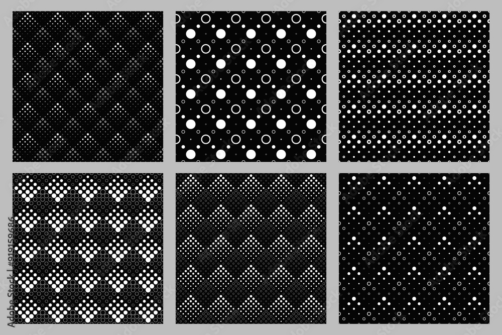 Poster seamless circle pattern background design set - abstract vector illustration
