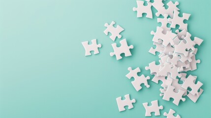 Fototapeta premium An illustrative concept of financial planning and strategy, featuring a puzzle with missing pieces coming together to form a financial chart, symbolizing problem-solving and strategic thinking in