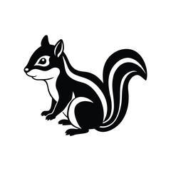 Chipmunk silhouette vector  art isolated on white background
