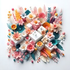 Obraz premium christmas gift box with christmas tree