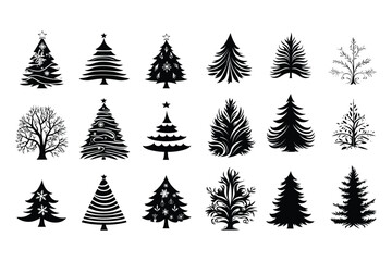 Christmas tree vector silhouette 