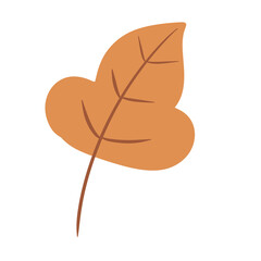 Brown autumn leaves, minimalist brown leaves, clipart